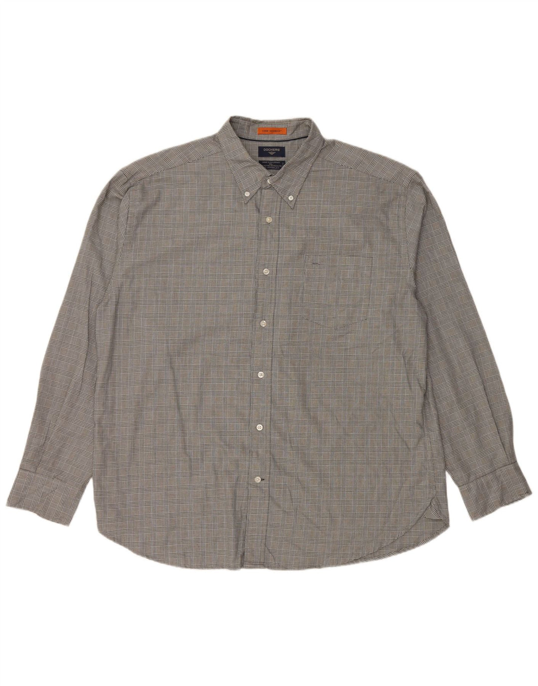 DOCKERS Camicia da uomo Stain Defender XL in cotone a quadri grigio