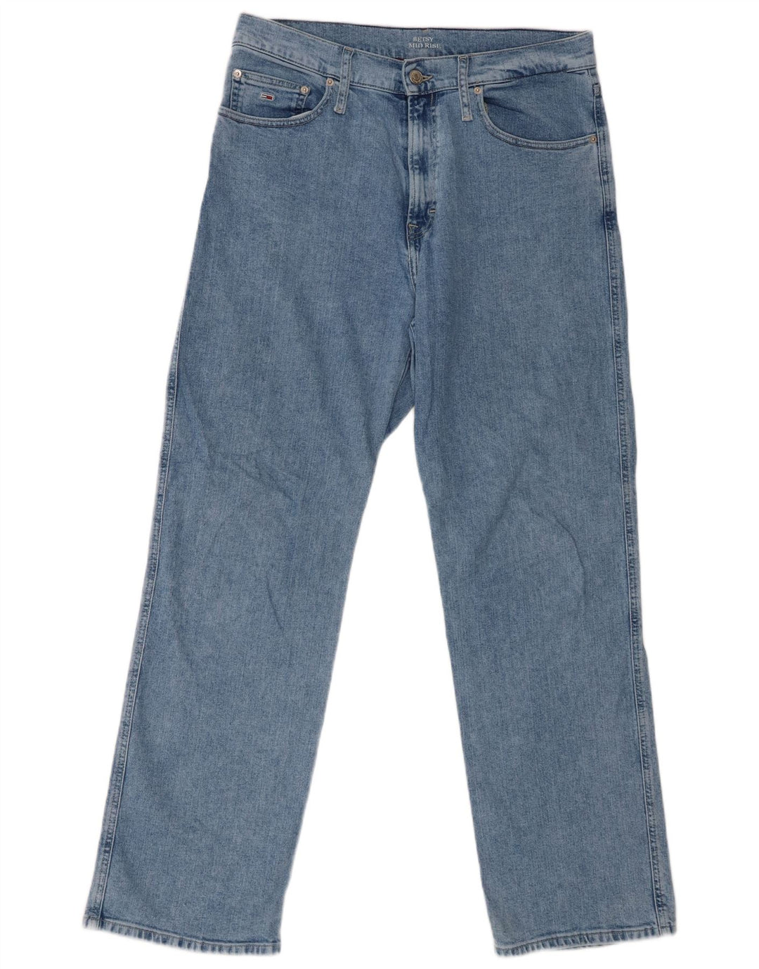 TOMMY HILFIGER Jeans dritti da uomo a vita media W31 L32 cotone blu