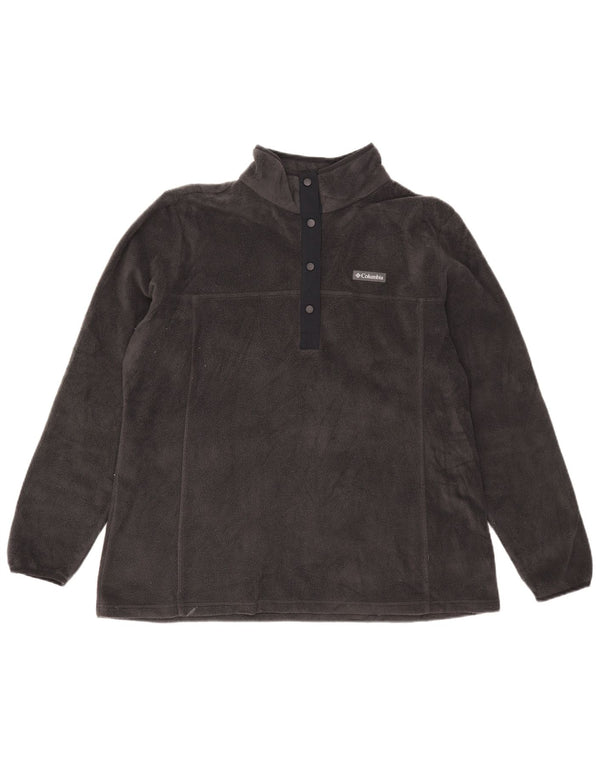 Maglione in pile Columbia da donna con collo a bottoni UK 18 XL poliestere grigio