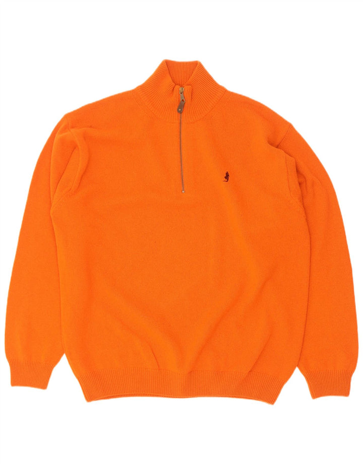 Marlboro Classics Maglione da uomo con zip e collo 2XL Lana arancione