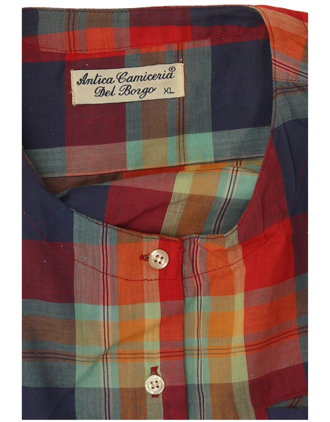 Camicia pullover da donna Antica Camiceria UK 18 XL a quadri multicolore