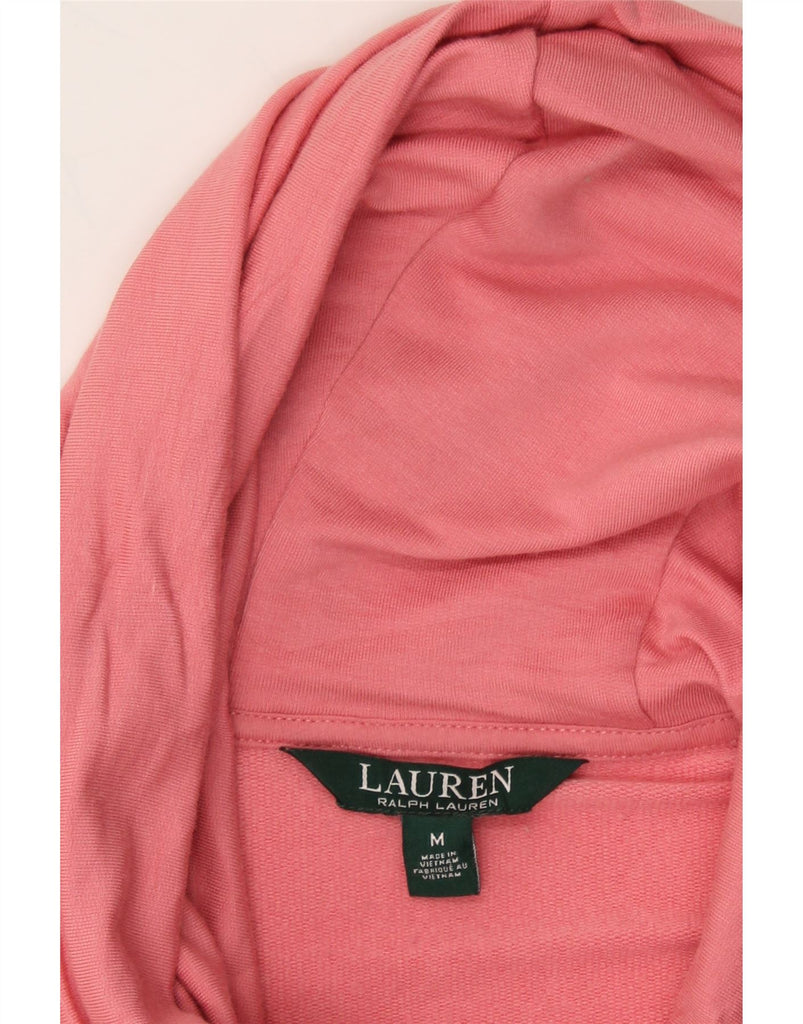RALPH LAUREN Womens Loose Fit Hoodie Jumper UK 14 Medium Pink Striped Vintage Ralph Lauren and Second-Hand Ralph Lauren from Messina Hembry 