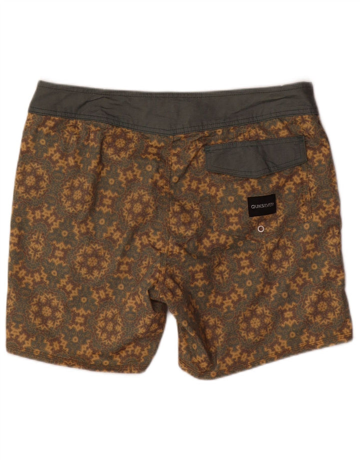 QUIKSILVER Pantaloncini da bagno da uomo Poliestere geometrico kaki medio