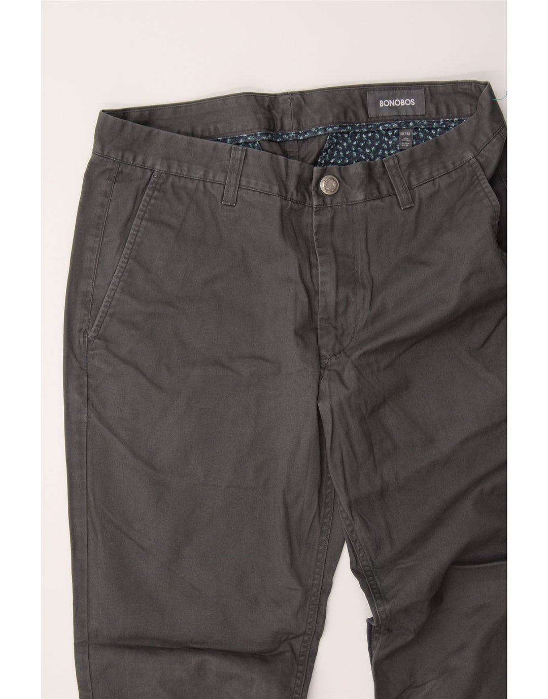 BONOBOS Mens Straight Chino Trousers W31 L32 Grey Cotton Vintage BONOBOS and Second-Hand BONOBOS from Messina Hembry 