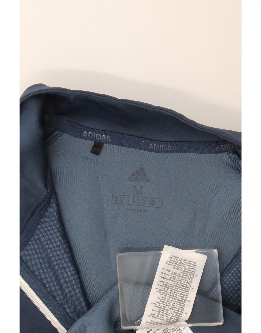 ADIDAS Top da tuta pullover con zip e collo da uomo, medio, blu navy screziato