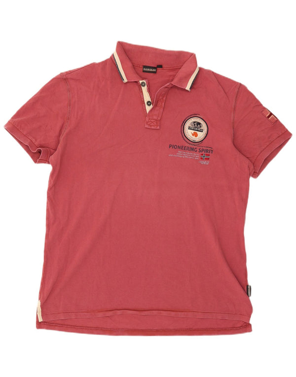 Polo grafica da uomo Napapijri 2XL in cotone rosa