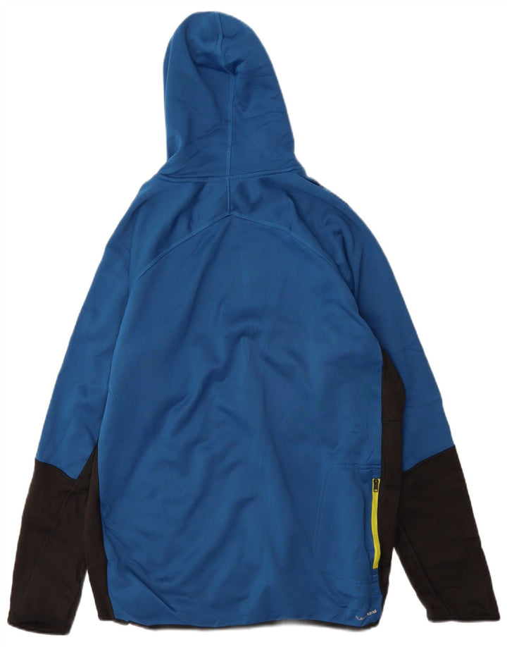 Felpa con cappuccio grafica da uomo Reebok, grande, in poliestere color block blu