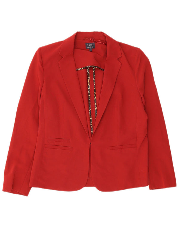 Giacca blazer da donna Marks & Spencer UK 14 poliestere rosso medio