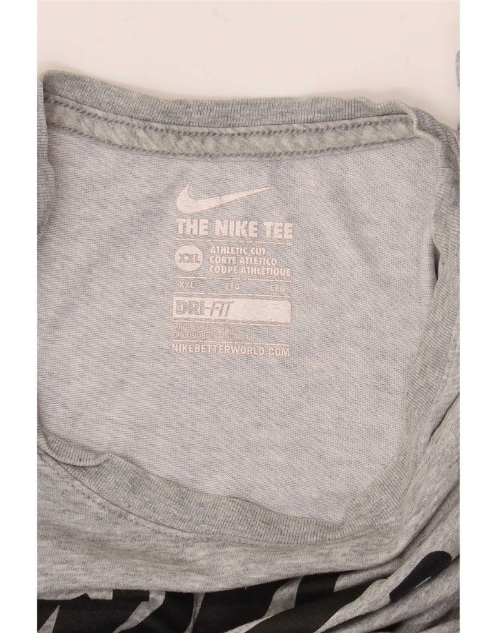 T-shirt grafica Nike da uomo con taglio atletico, 2XL, grigio chiazzato