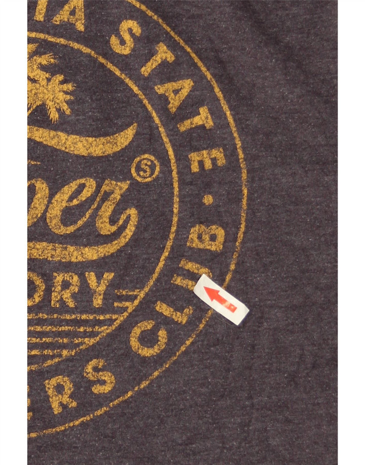 T-shirt grafica da donna Superdry Top UK 12 cotone grigio medio