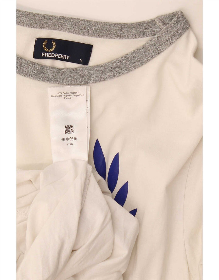 T-shirt grafica da uomo Fred Perry Top piccola in cotone bianco