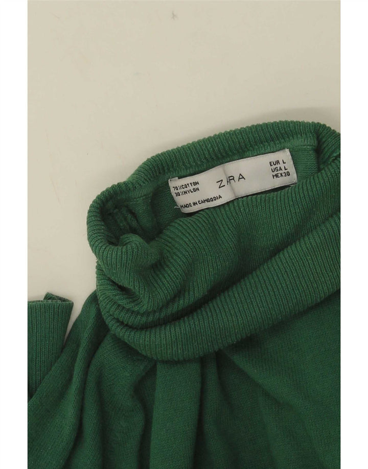 Maglione maglione a collo alto da donna Zara UK 14 grande verde
