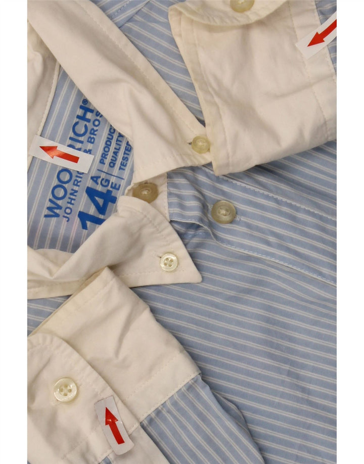 Camicia Bambino Woolrich 13-14 Anni Cotone Gessato Blu