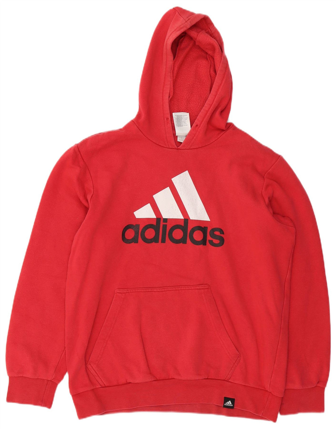 Maglione con cappuccio grafico da uomo ADIDAS rosso medio in cotone
