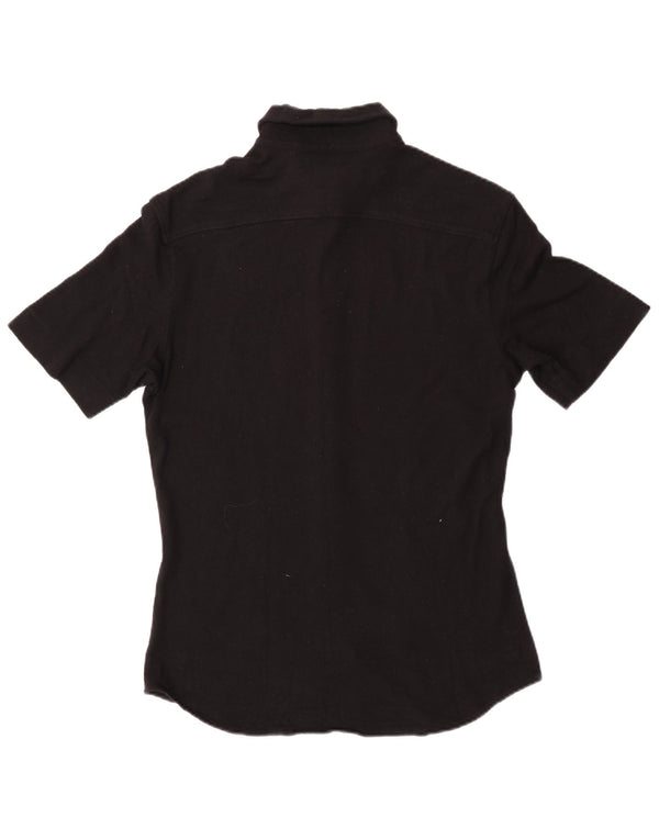 Camicia a maniche corte da donna Versace UK 14 Large Nera