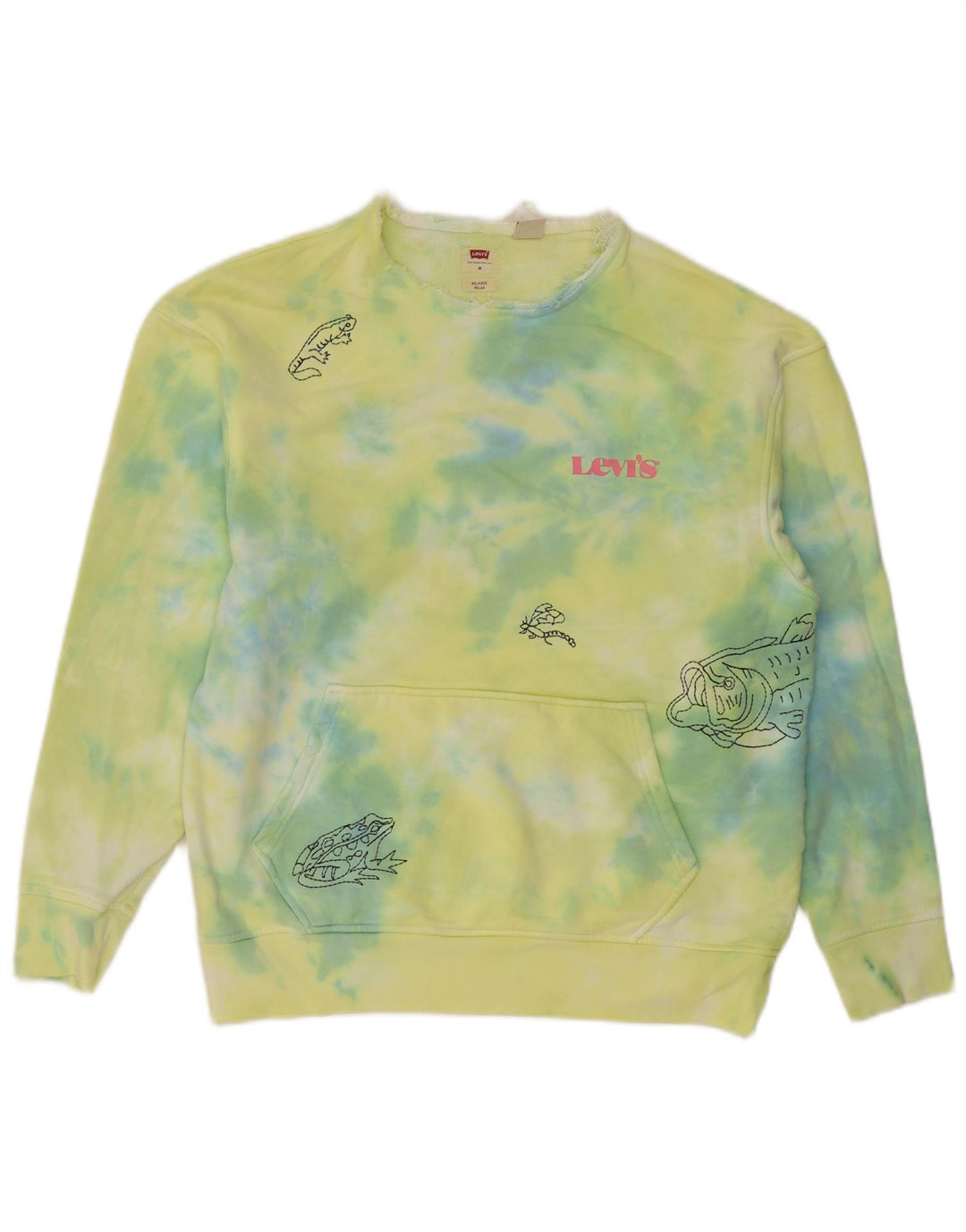 Levi's Felpa con grafica rilassata da uomo in cotone tie dye verde medio