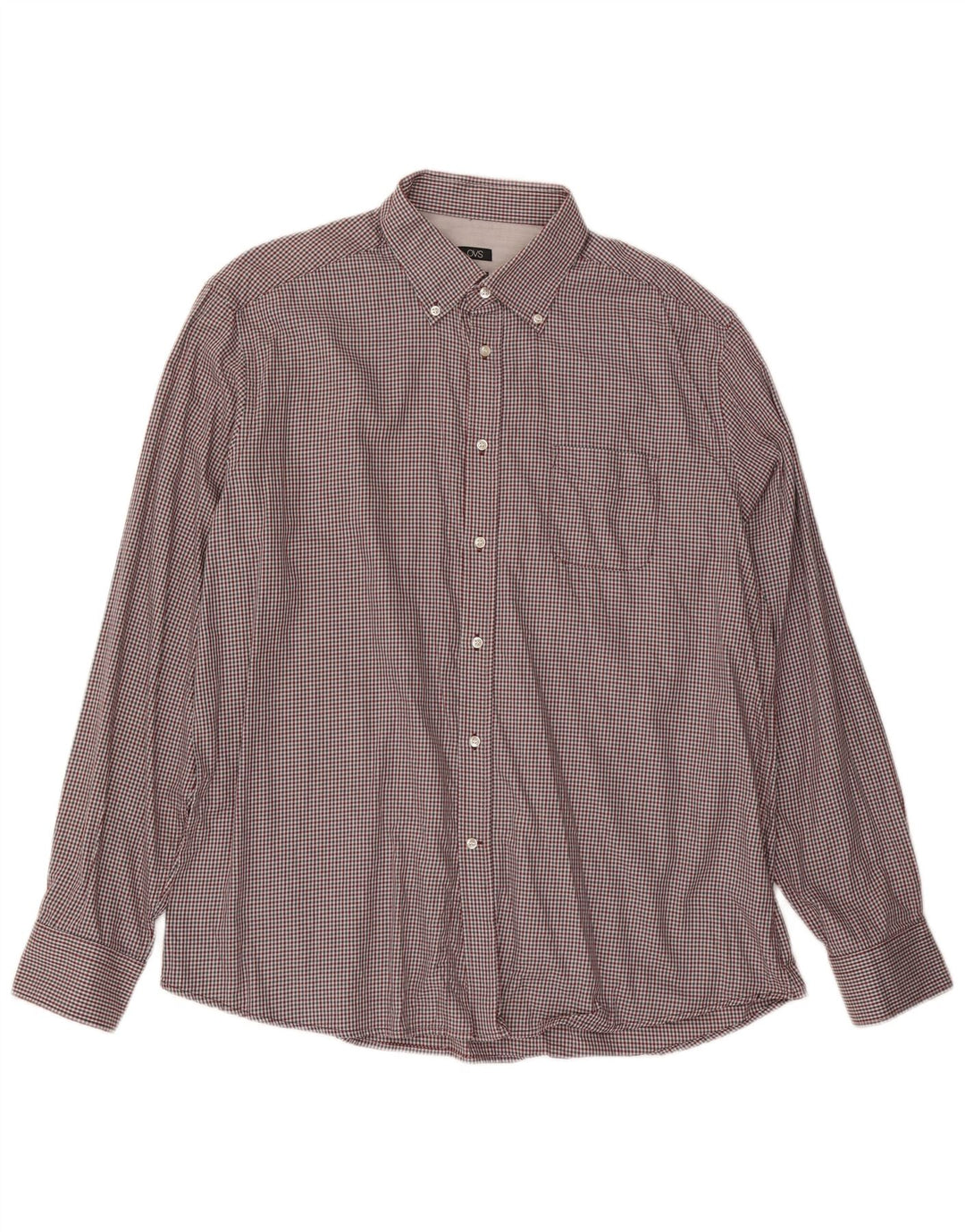 Camicia OVS da uomo vestibilità regolare taglia 45 17 3/4 XL cotone a quadretti multicolore