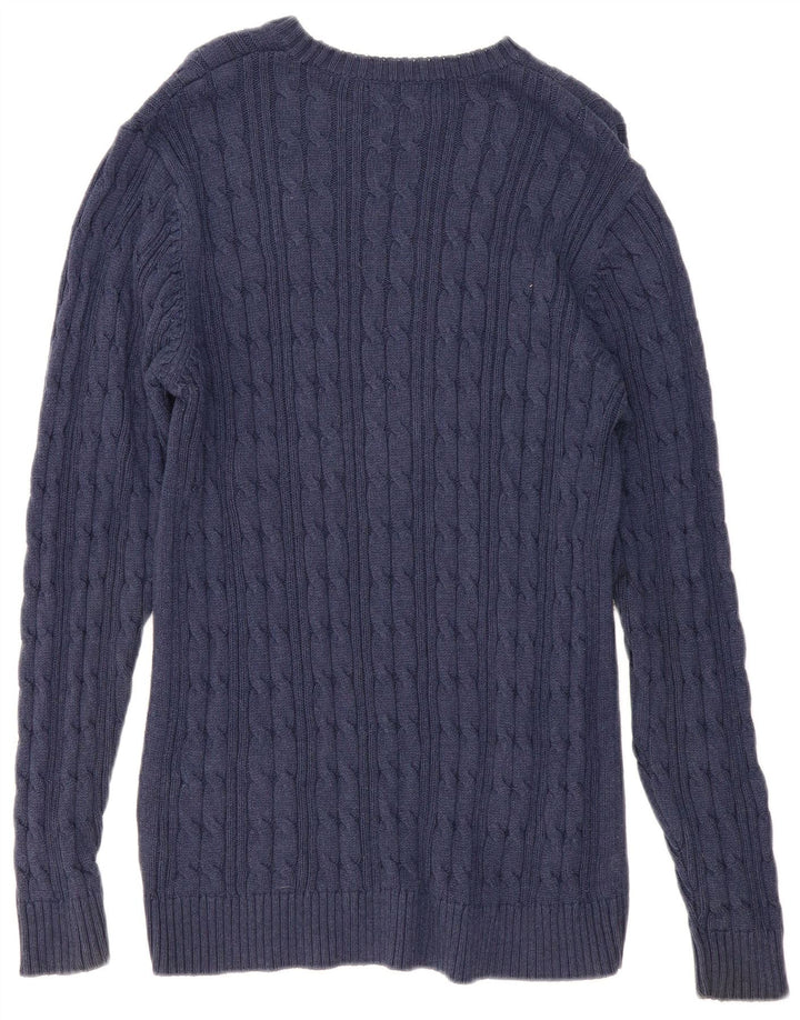Maglione maglione girocollo da uomo Marks & Spencer vestibilità regolare blu navy medio