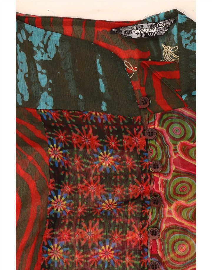 Desigual Camicetta a maniche lunghe da donna Top EU 40 Patchwork medio multicolore