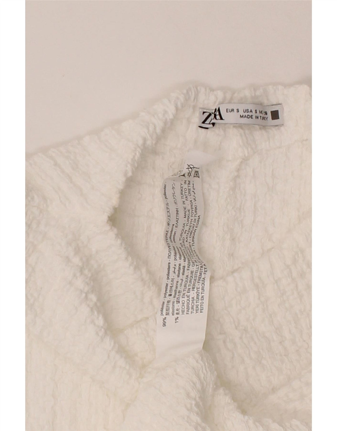 ZARA Womens Blouse Top UK 10 Small White Polyester Vintage Zara and Second-Hand Zara from Messina Hembry 