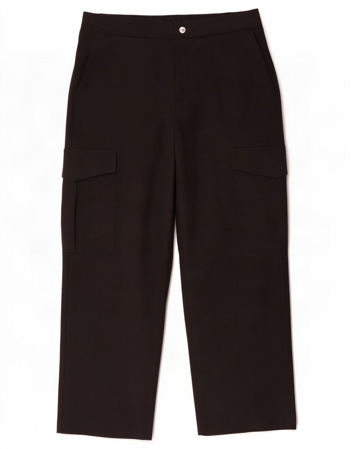 Pantaloni cargo dritti da donna Zara grandi W34 L30 poliestere nero