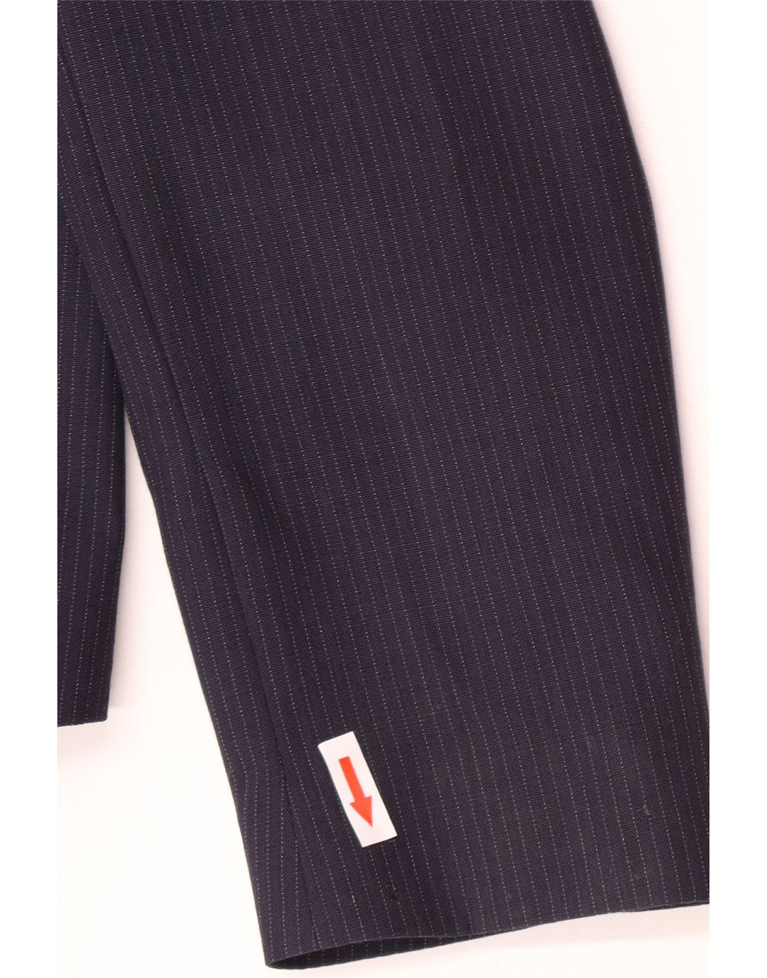 Giacca blazer vintage da donna a 1 bottone IT 46 grande gessato blu navy