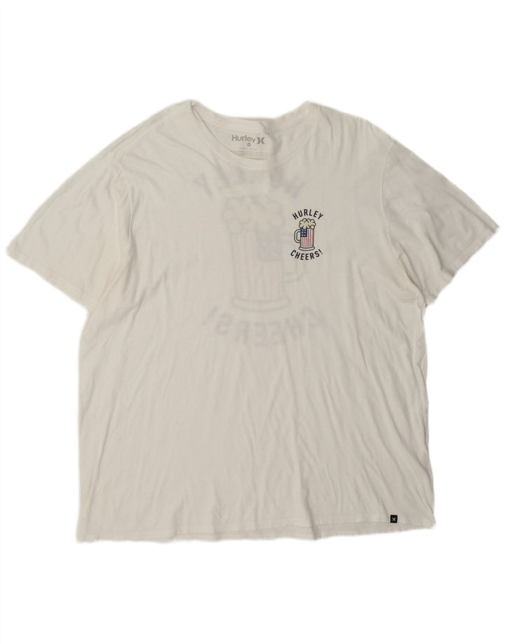 T-shirt grafica da uomo Hurley Top 2XL in cotone bianco