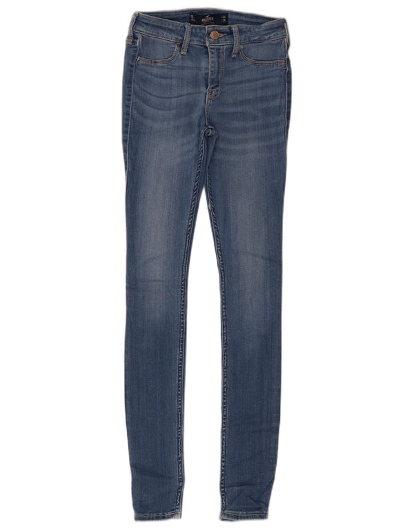 Jeans skinny Hollister da donna con legging a vita bassa US 0 XS W24 L30 cotone blu