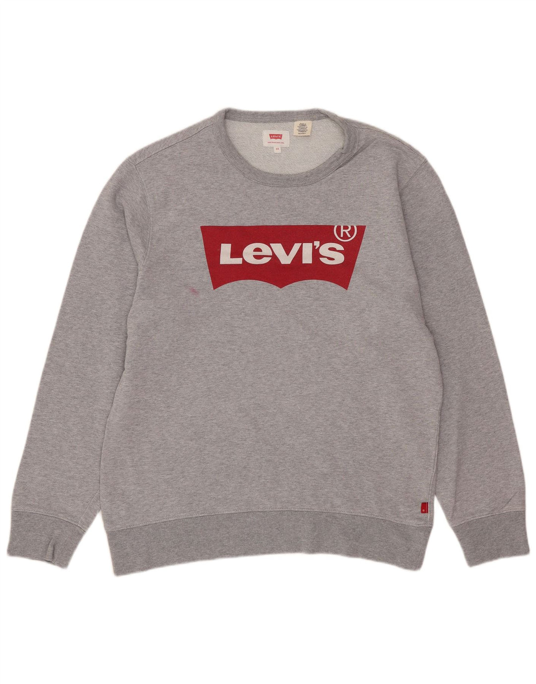 Felpa grafica da uomo Levi's, maglione XS, cotone chiazzato grigio