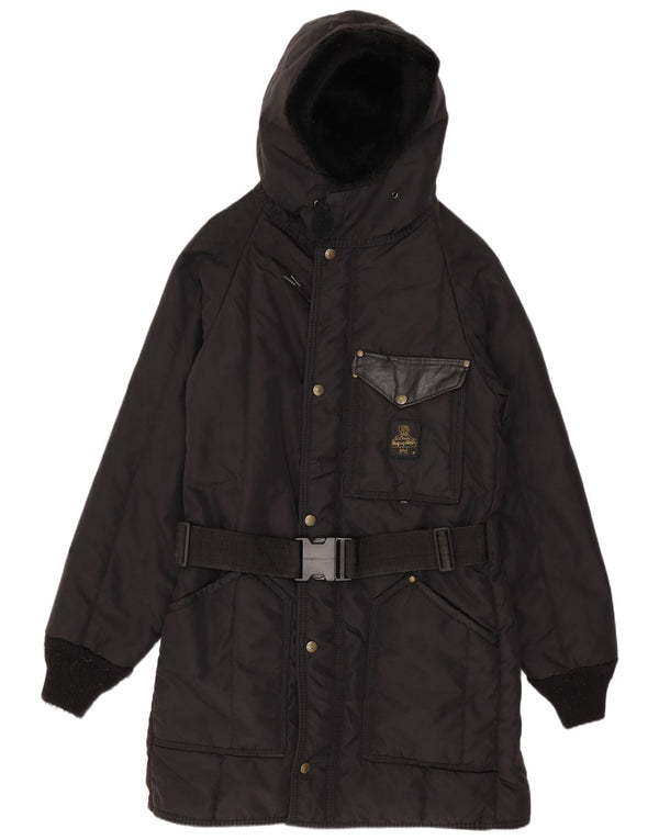 Cappotto imbottito con cappuccio Cruzcampo da donna Refrigiwear UK 10 piccolo nylon nero