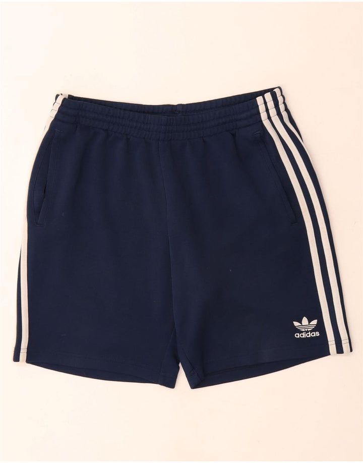 Pantaloncini sportivi da uomo Adidas medi in poliestere blu navy