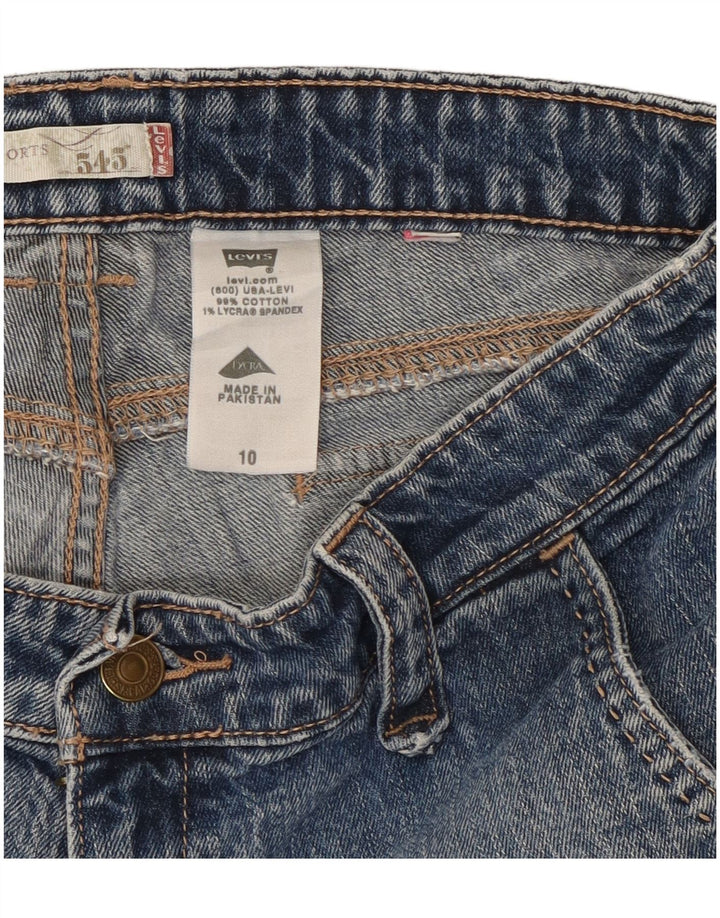 LEVI'S Pantaloncini di jeans 545 da donna US 10 Large W32 Cotone blu