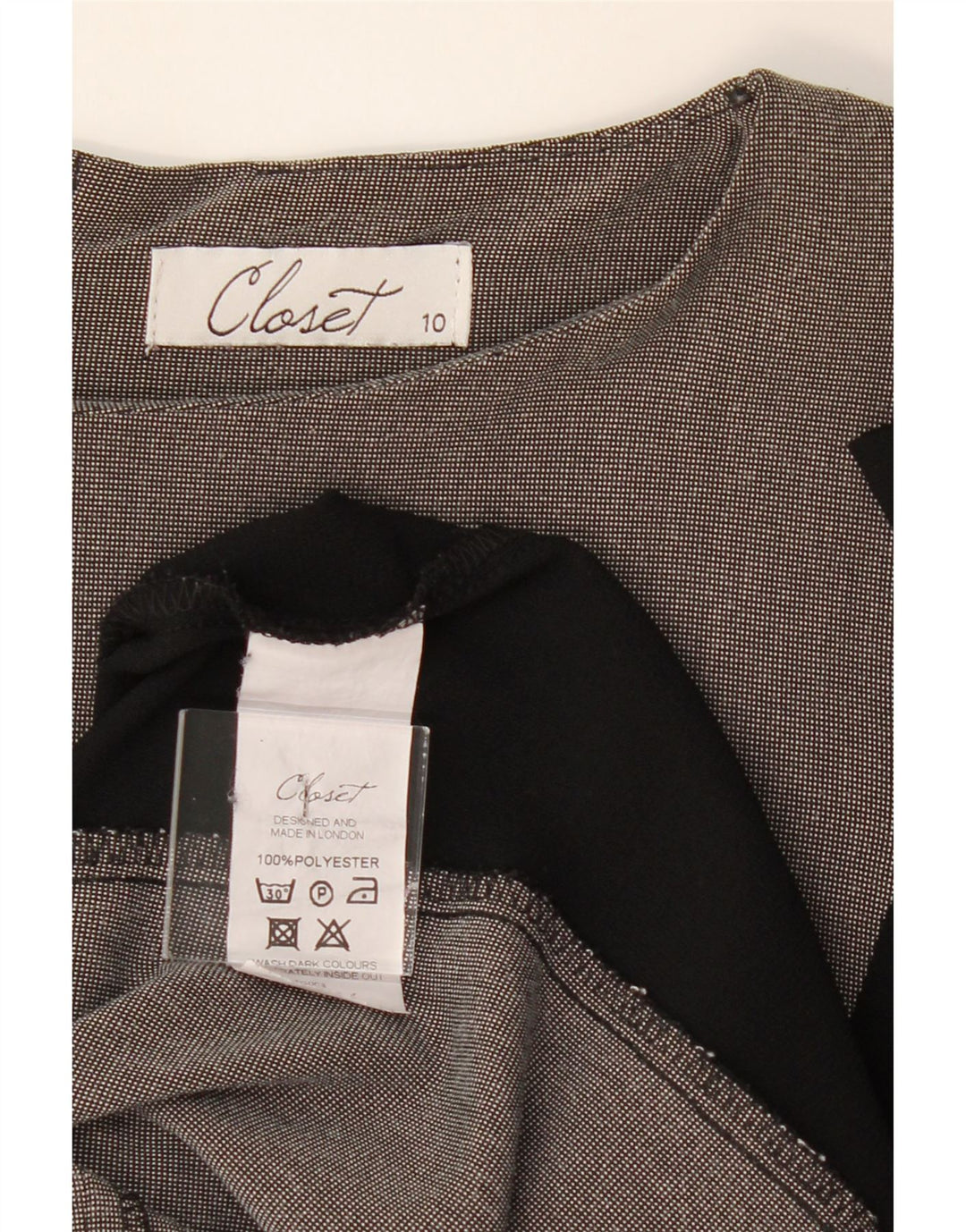 CLOSET Womens Sheath Dress UK 10 Small Grey Colourblock Polyester Vintage CLOSET and Second-Hand CLOSET from Messina Hembry 