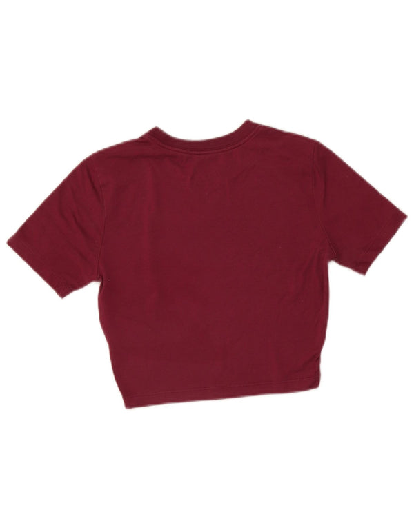 T-shirt corta Nike da donna, vestibilità slim, taglia UK 6 XS, poliestere bordeaux