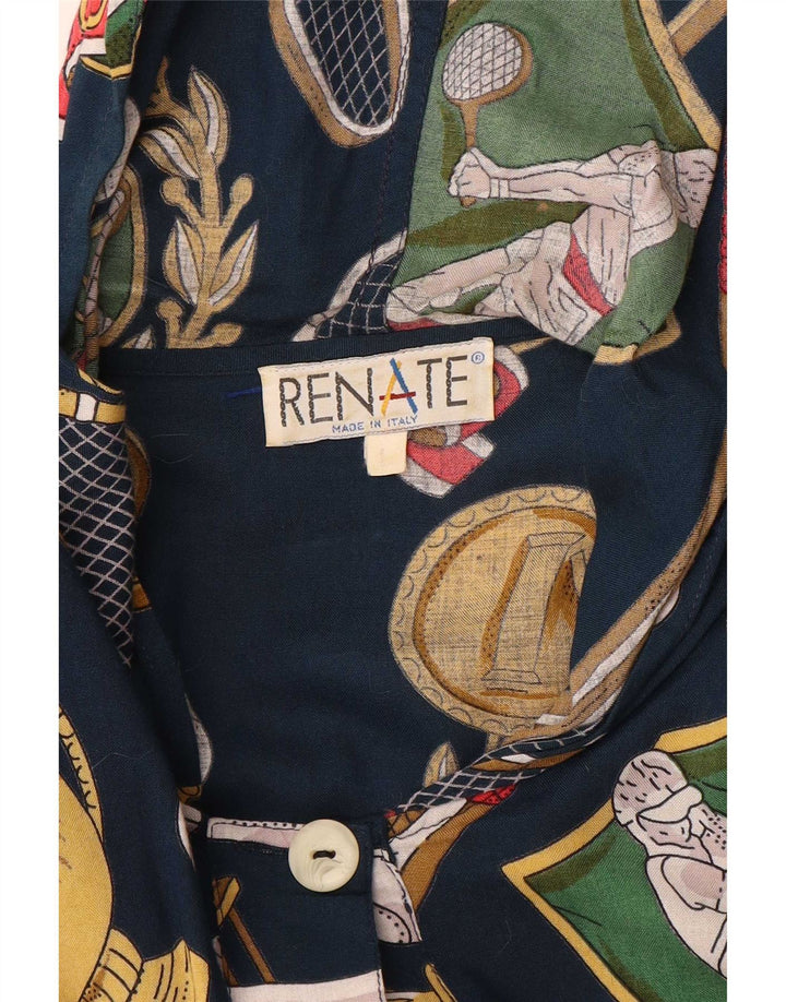 Renate Camicetta da donna oversize con motivo astratto da donna UK 16 grande blu navy