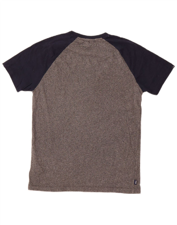 T-shirt da uomo SUPERDRY Top in cotone color block grigio medio