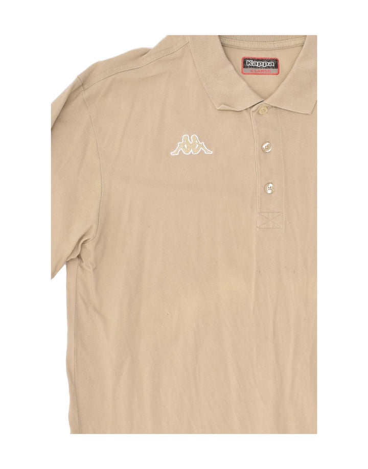 KAPPA Mens Polo Shirt XL Beige Cotton | Vintage Kappa | Thrift | Second-Hand Kappa | Used Clothing | Messina Hembry 