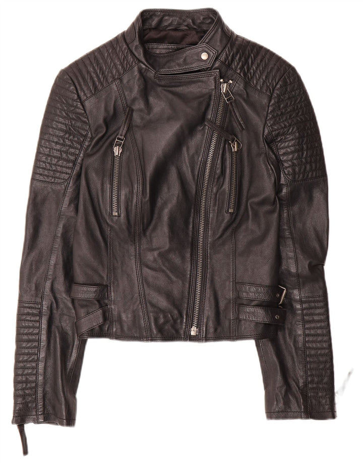 Giacca da motociclista in pelle corta da donna Cigno Nero IT 38 XS Pelle nera