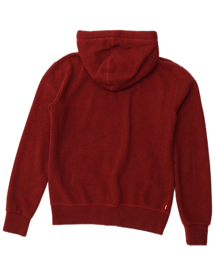 Maglione con cappuccio e zip da uomo SUPERDRY in cotone screziato bordeaux medio