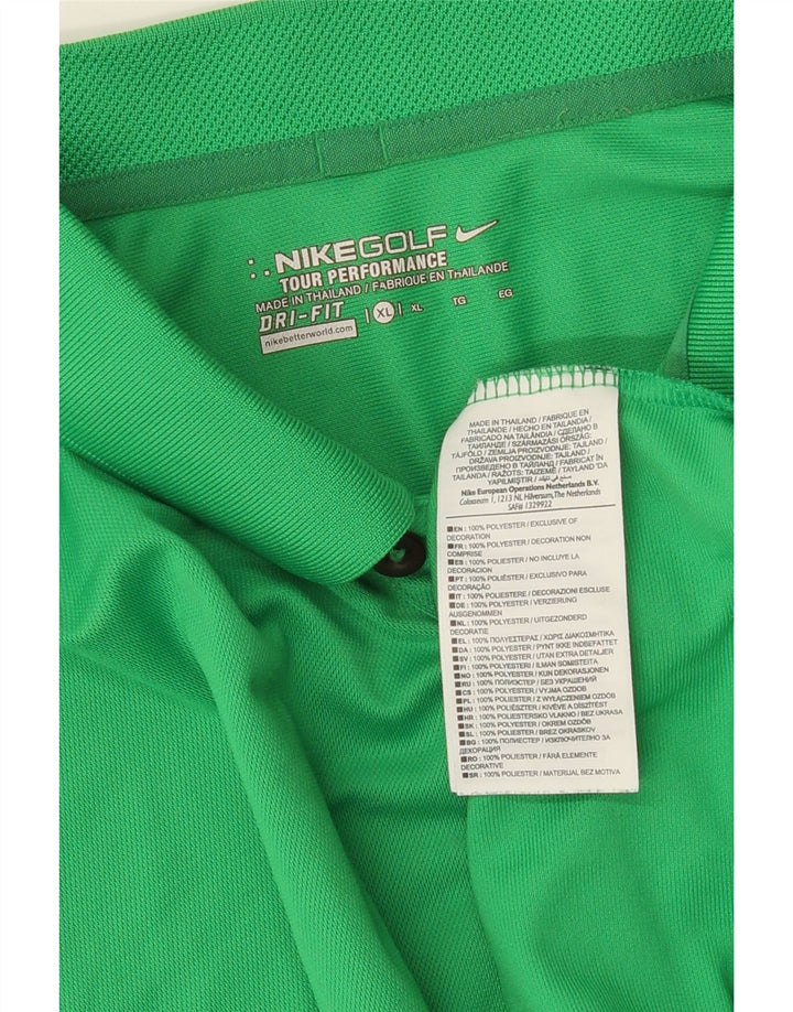 Polo NIKE da uomo Dri Fit XL verde poliestere