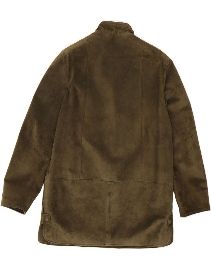 REWARD Womens Oversized Suede Overcoat UK 10 Small Green Leather Vintage Reward and Second-Hand Reward from Messina Hembry 