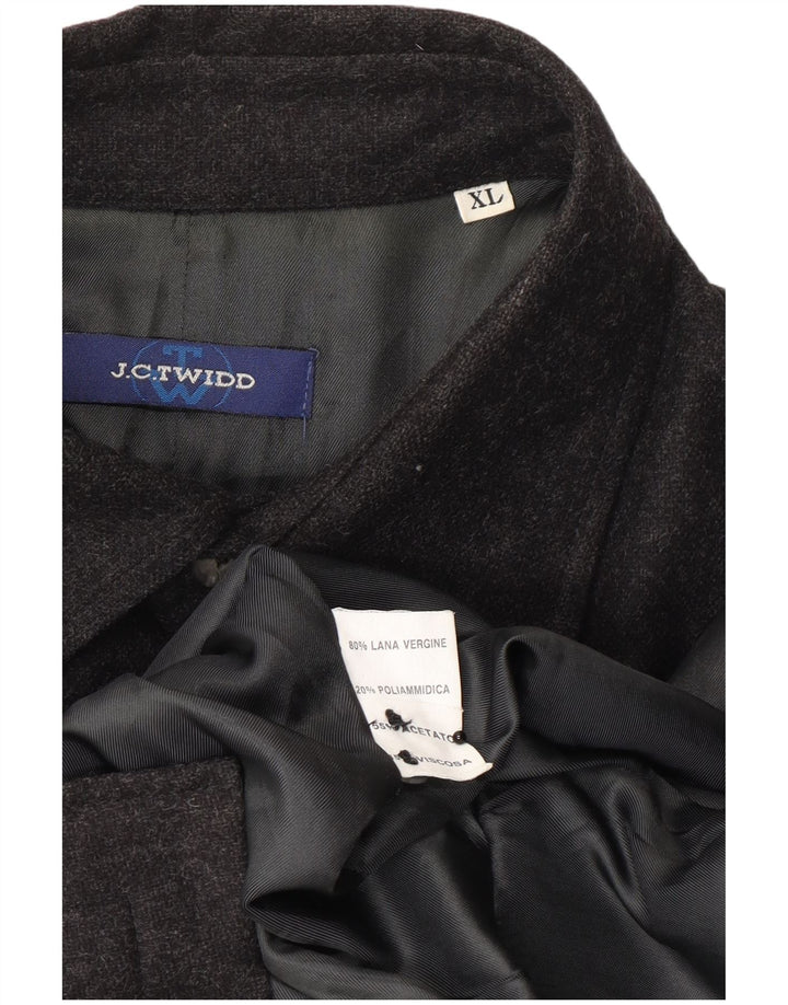 Camicia overshirt da uomo XL in lana vergine screziata grigia