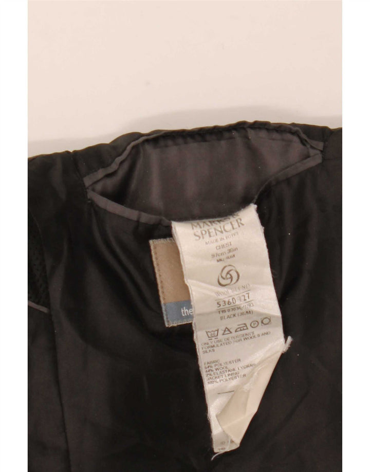 Giacca blazer a 3 bottoni da uomo Marks & Spencer UK 38 lana nera media
