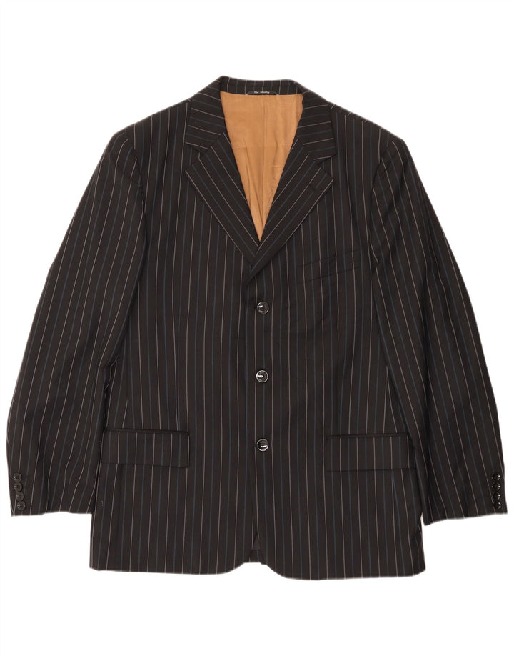 Giacca blazer da uomo a 3 bottoni Peter & Sons IT 54 2XL Lana a righe nere