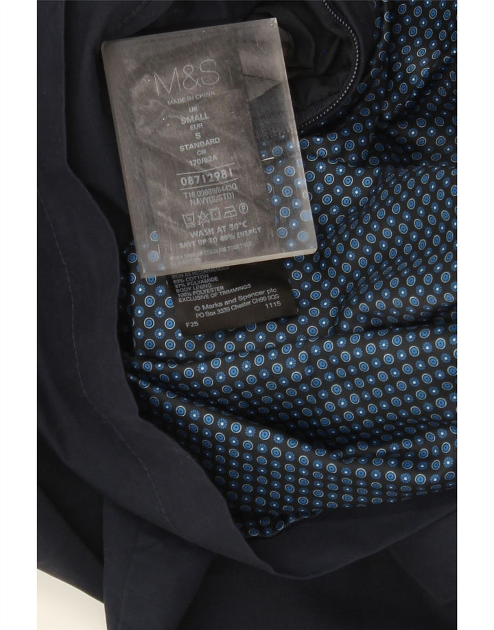 MARKS & SPENCER Giubbotto bomber da uomo UK 36 Piccolo cotone blu navy