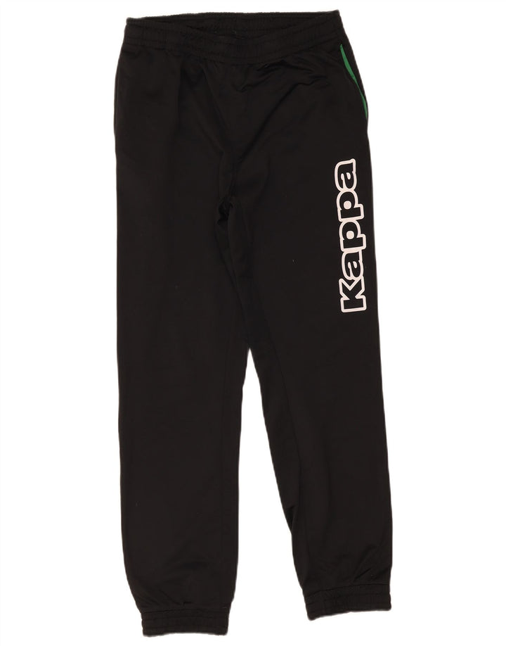 Pantaloni da tuta con grafica Kappa da ragazzo, pantaloni da jogging, 13-14 anni, poliestere nero