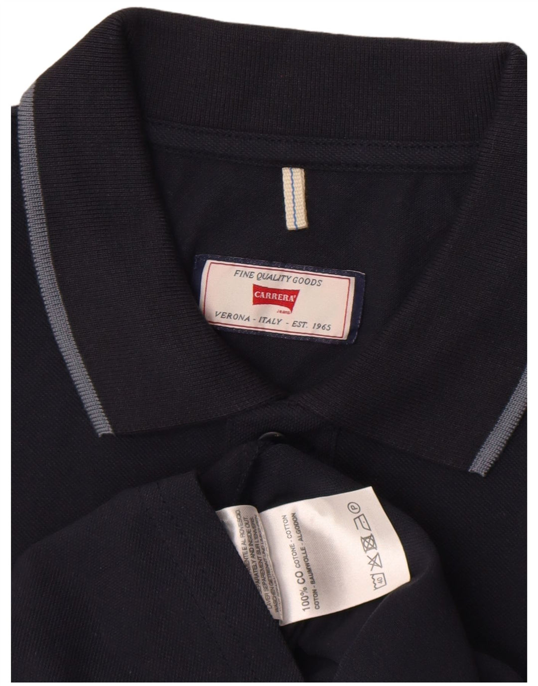 Polo da uomo Carrera grande in cotone blu navy