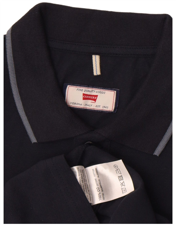 Polo da uomo Carrera grande in cotone blu navy