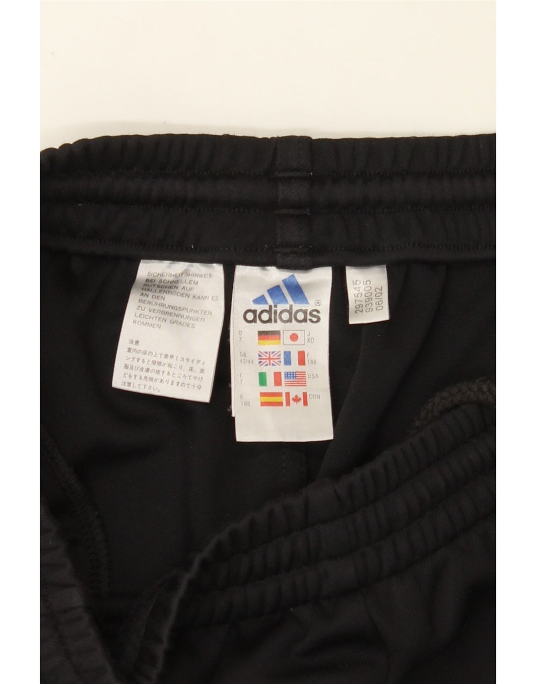 Pantaloni da tuta da uomo ADIDAS UK 42/44 Large Nero Poliestere