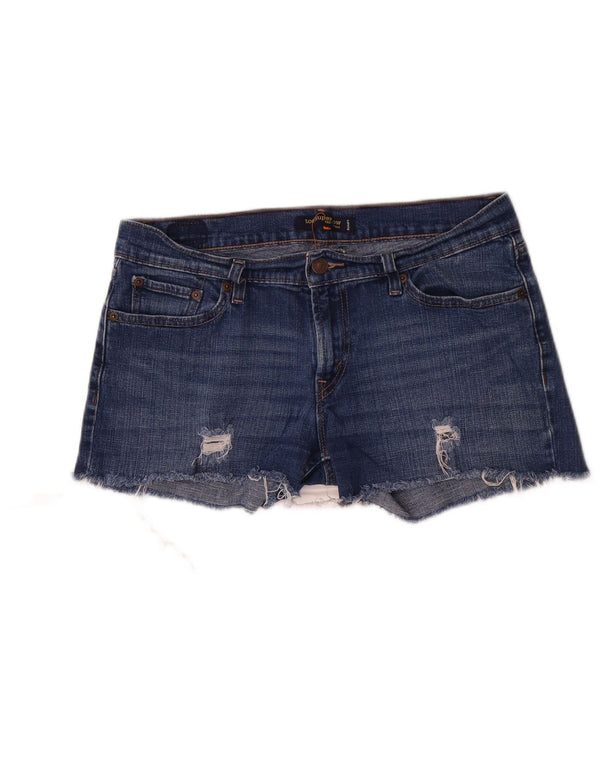 Levi's Donna 524 Pantaloncini di jeans super bassi effetto invecchiato US 11 Large W32 Blu